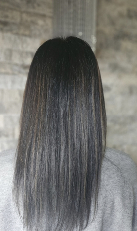 Finished colour and extension blend on a client